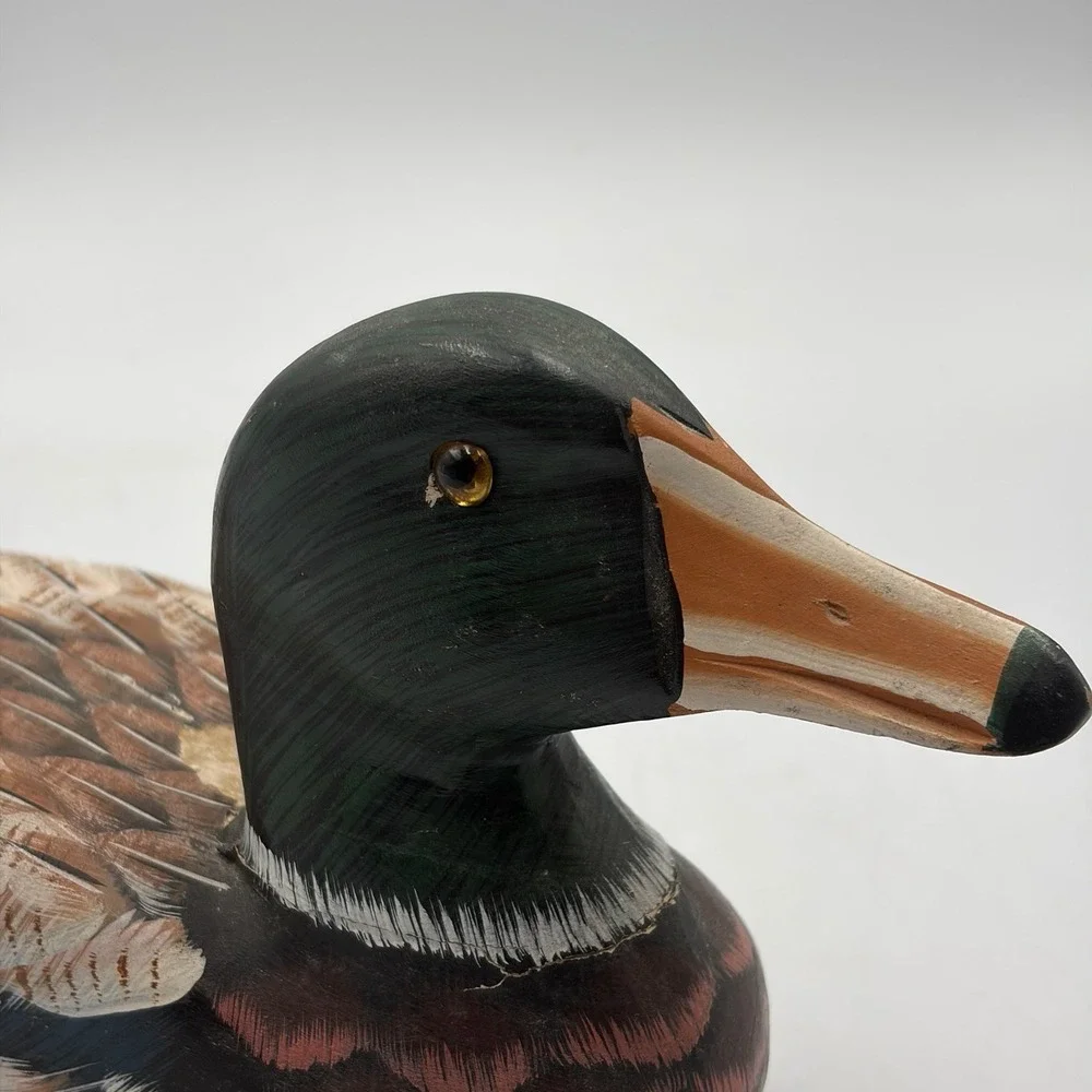 Hand Painted Wooden Mallard Duck, 9